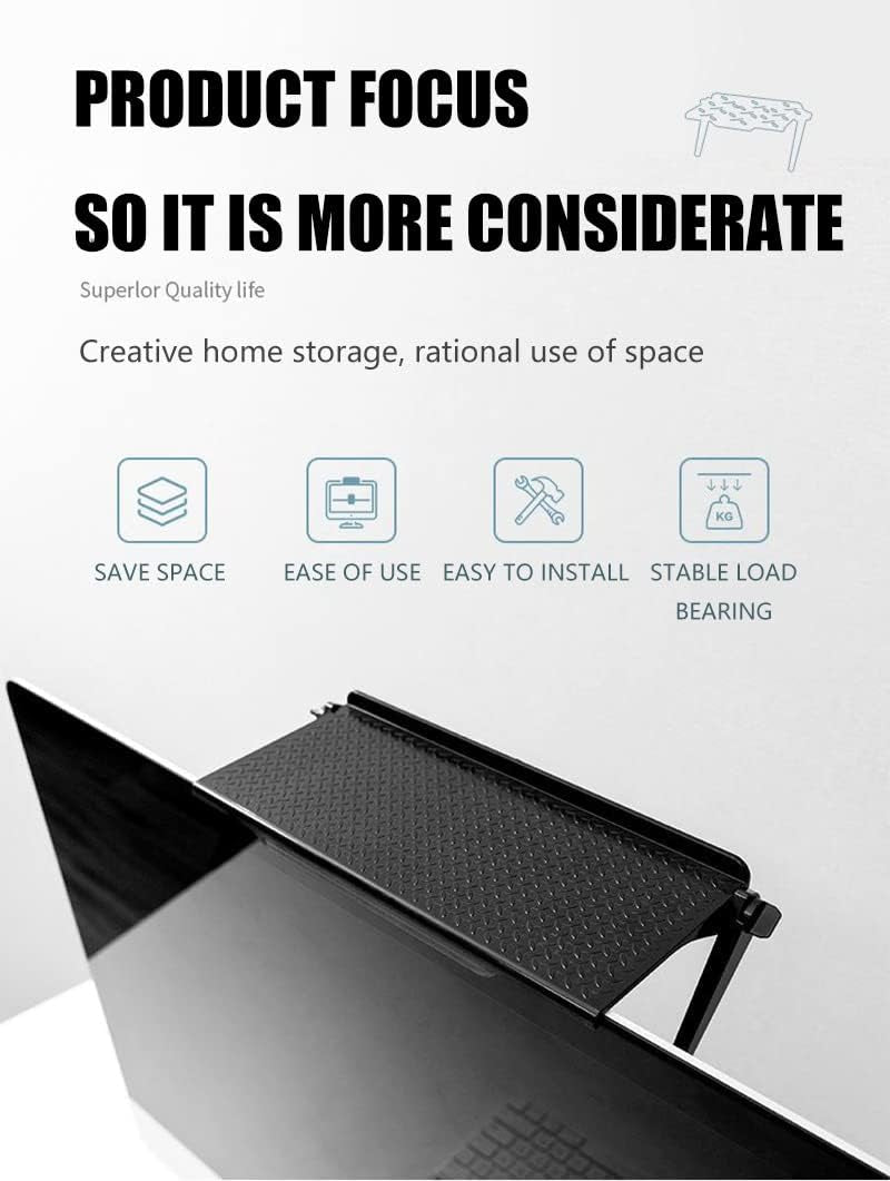 2 Park TV Top Shelf Apple Tv Mount Monitor Shelf Screen Storage Shelf Floating Tv Stand Router Shelf Adjustable Mount for Media Box, Game Console, Router TV, Camera Frames Remote 11.8 X 4.7 Inch