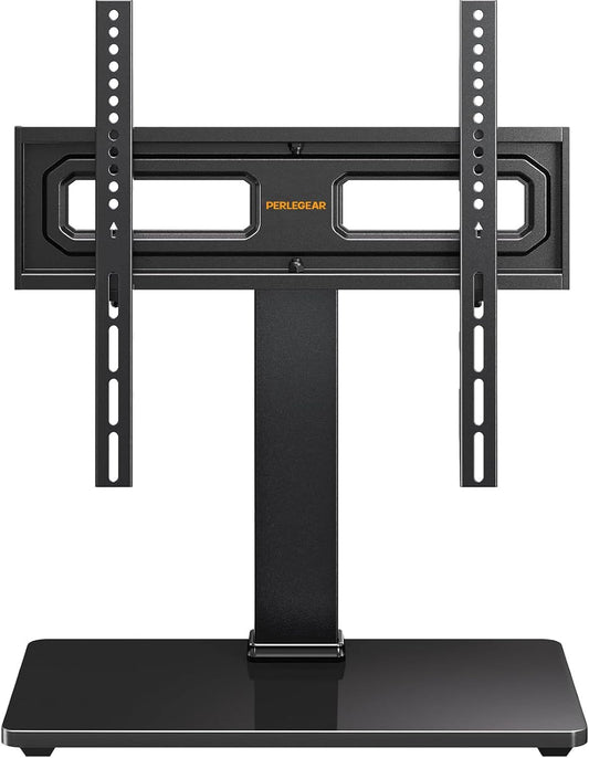 TV Stand Mount, Universal Swivel TV Stand for 32–65 Inch LCD/LED/OLED Tvs up to 88 Lbs, TV Legs with Tempered Glass Base, Height Adjustable TV Base Stand with Tilt, Max VESA 400X400Mm