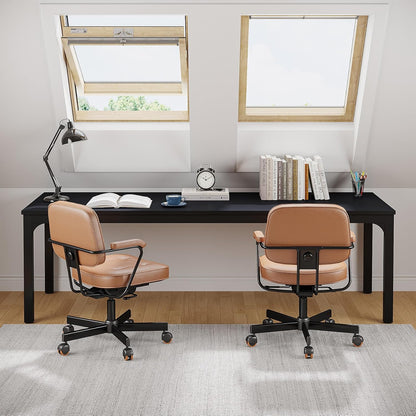 2-Person Home Office Desk, 78.7" Extra Long Computer Desk, Double Workstation for Home Office, Work Desk for Two People (Black)