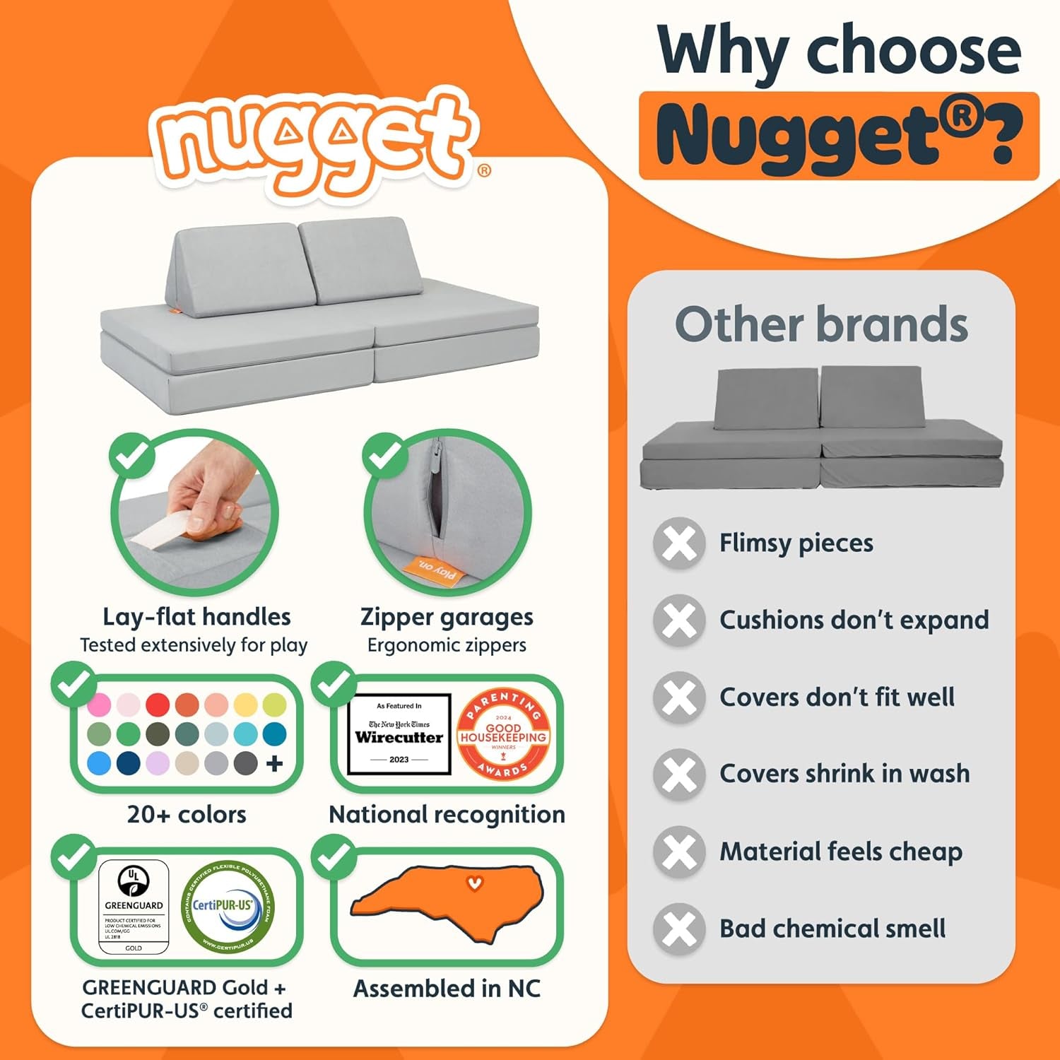 - the Original Play Couch for Kids - Modular Foam Children'S Sofa for Playroom, Imagination, & Creative Open Ended Play - Washable & Convertible Playroom Furniture, Koala