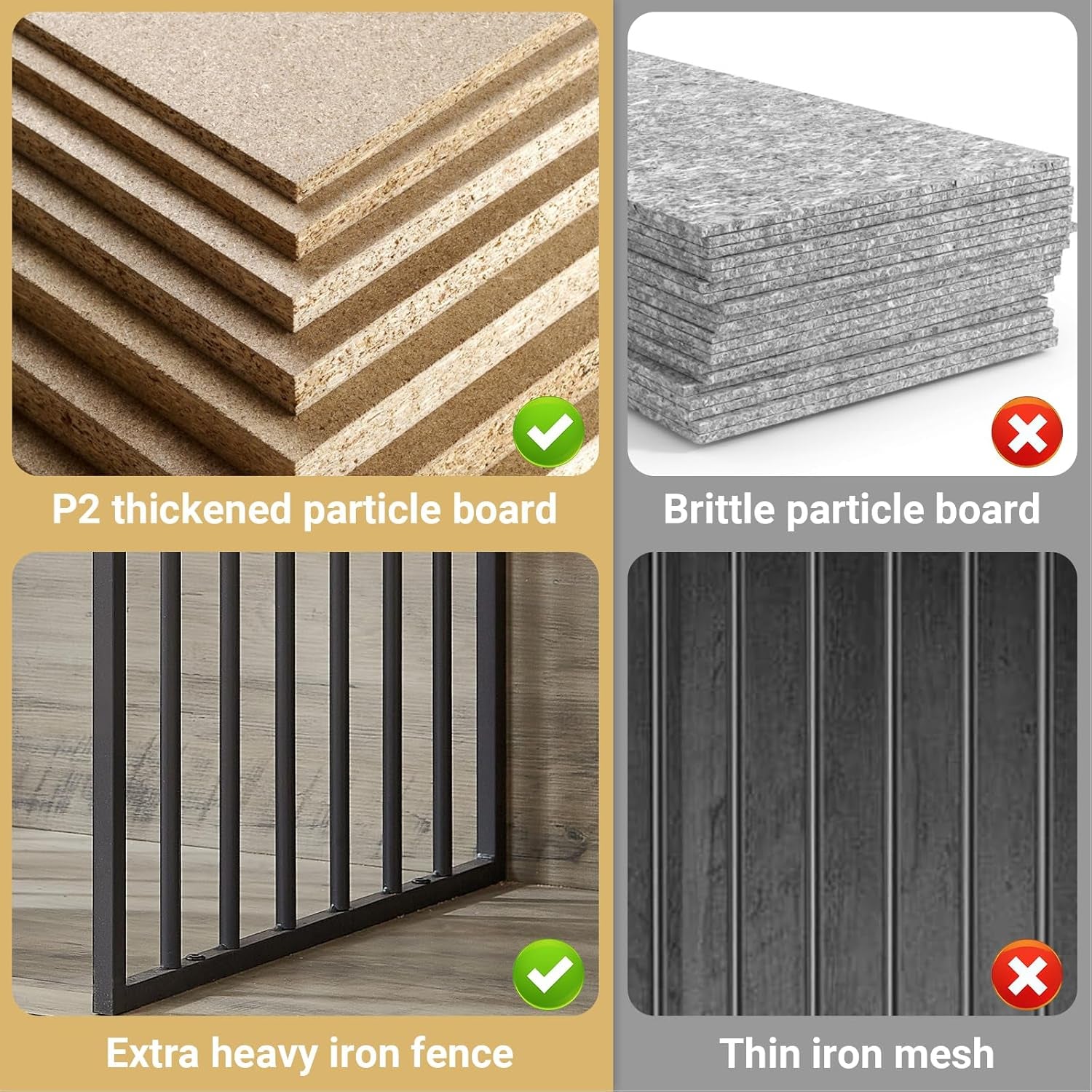 78 Double Dog Crate Furniture for 2 Large Dogs Indoor, Wooden Furniture Dog Crates with Dog Bowl, Dog Kennel Furniture TV Stand Large Breed Brown