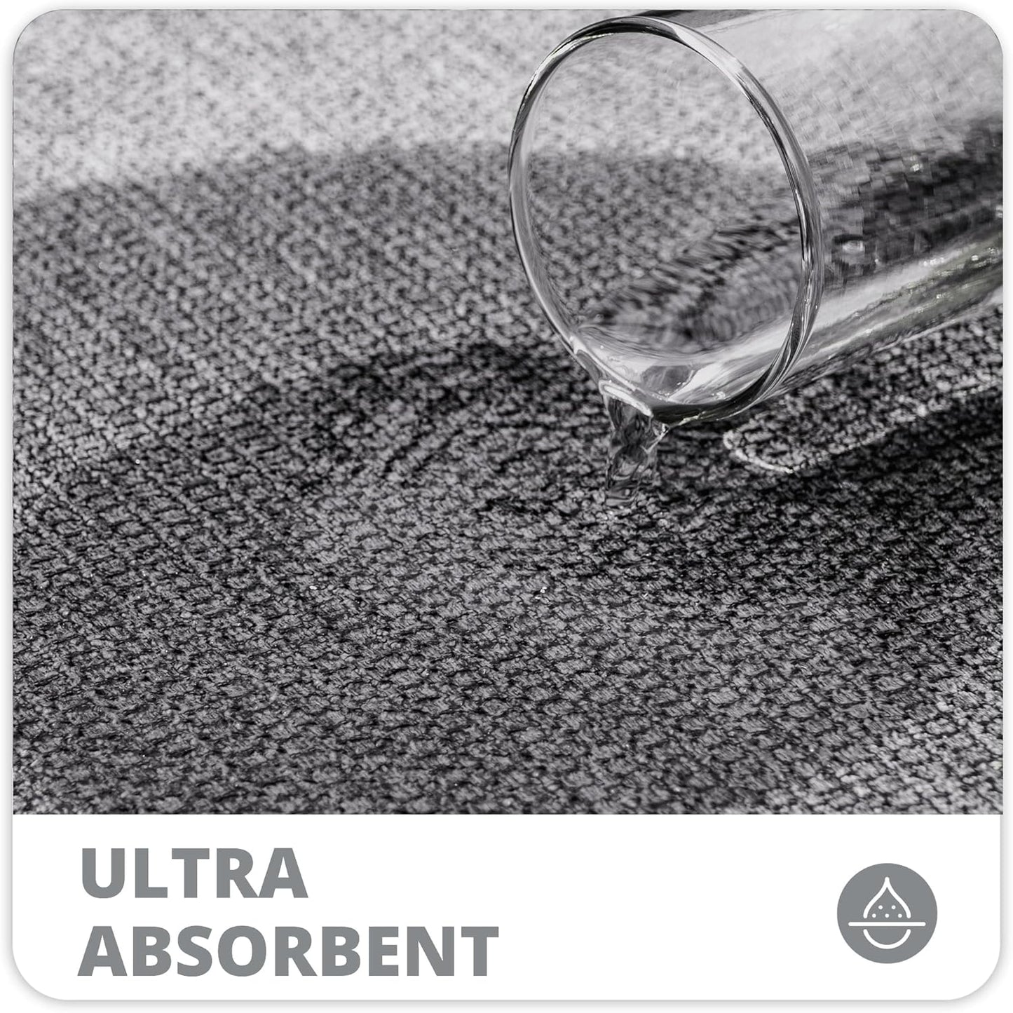 Bath Mat,Ultra Thin Bathroom Rugs,Rubber Bath Mats for Bathroom,No Slip Bath Rugs,Quick Dry,Machine Washable,Low Pile,Absorbent,Shower Outside,Sink,Home Decor Accessories.Grey,1'5"X2'3"(17X27Inch)
