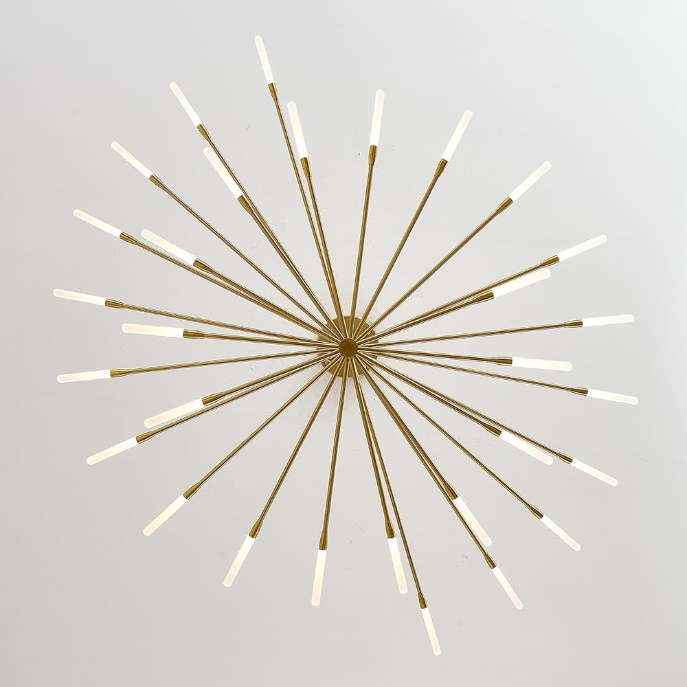 Fireworks LED Chandelier Nordic Modern Art Living Room Chandelier Remote Control Dimmable Color Villa Bedroom Dining Room