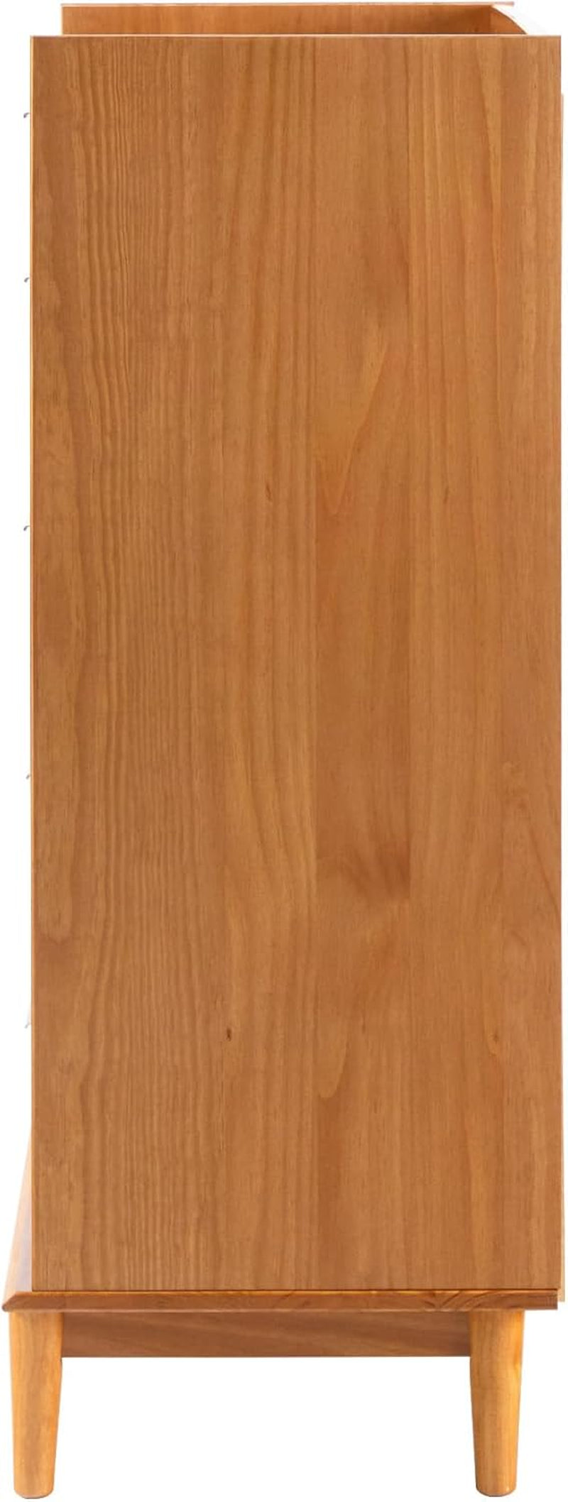 Blythe Mid-Century Modern Tray-Top Solid Wood 6-Drawer Dresser, 30 Inch, Caramel