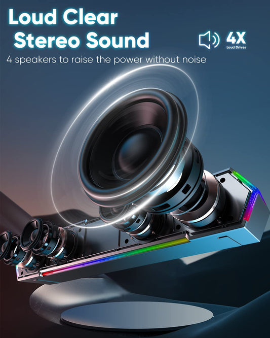 G11 Computer Speakers for Desktop, Touch Lights PC Speakers with Surge Clear Sound, USB C/USB Powered for Computer Desktop PC Laptop Monitor