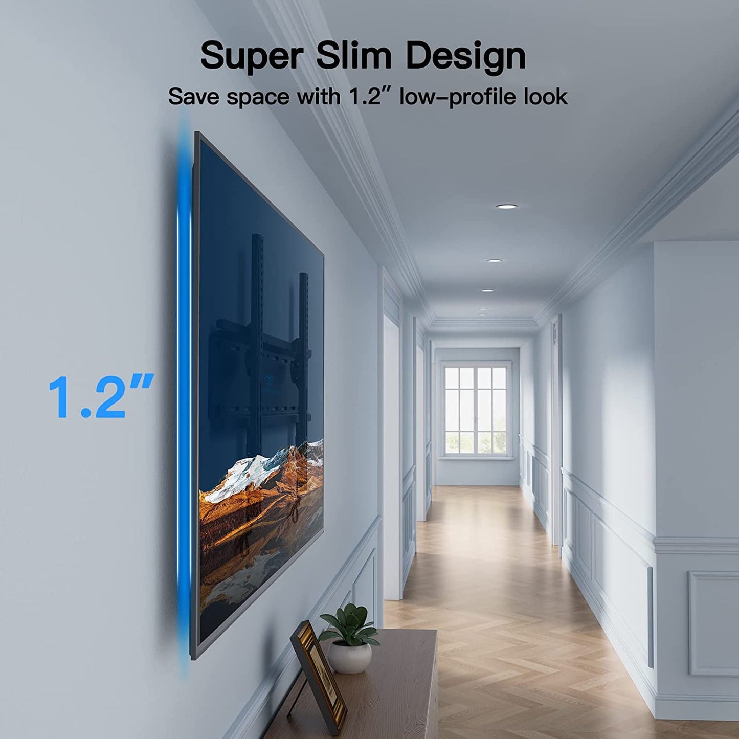 Tilting TV Wall Mount Bracket Low Profile for Most 23-60 Inch LED LCD OLED, Plasma Flat Screen Tvs with VESA 400X400Mm Weight up to 115Lbs, Fits 16" Wood Stud