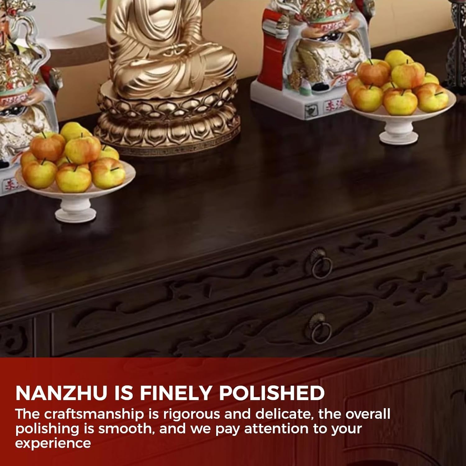 Buddha Altar Table, Altar Cabinet, Prayer Altar, Personal Shrine Stand, Altar Table with Storage, Bamboo Prayer Meditation Table (47.2×15.75×39.4In)