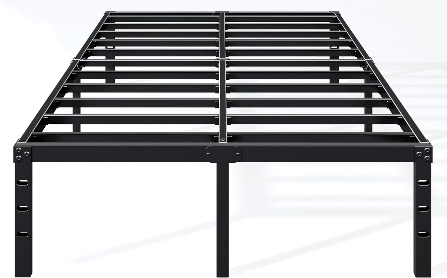 18 Inch Full Bed Frame - Sturdy Metal Platform Full Size, No Box Spring Needed, Heavy Duty, Easy Assembly, Strong Bearing Capacity, under Bed Storage, Black