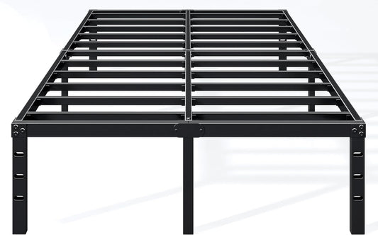 18 Inch Full Bed Frame - Sturdy Metal Platform Full Size, No Box Spring Needed, Heavy Duty, Easy Assembly, Strong Bearing Capacity, under Bed Storage, Black