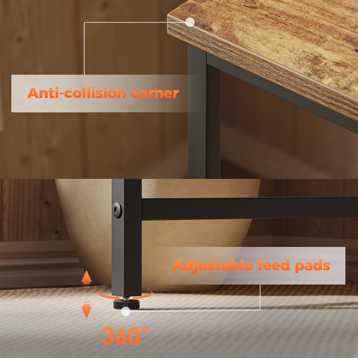 L Shaped Desk, Corner Computer Desk with Storage Shelves, Large Home Office Gaming Desk, Spacious Workstation for Gaming & Work, Rustic Brown (Rustic Brown)