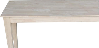 International Concepts Shaker Console Table, 72-Inch Long, Solid Parawood, Unfinished