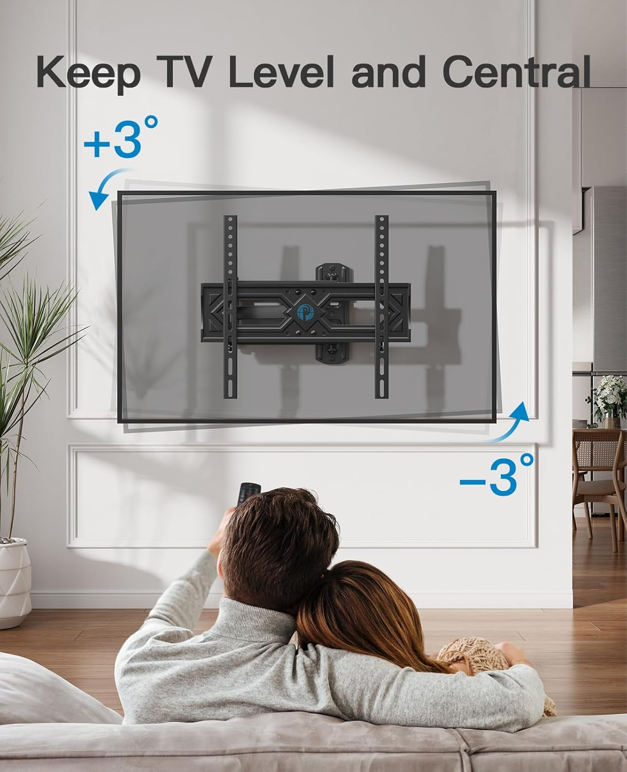 Full Motion TV Wall Mount for 26-65 Inch Flat Curved Tvs, Heavy Duty Single Articulating Arms, Corner TV Mount up to VESA 400X400Mm and 77Lbs, Support Swivel, Tilt, Level Adjustment
