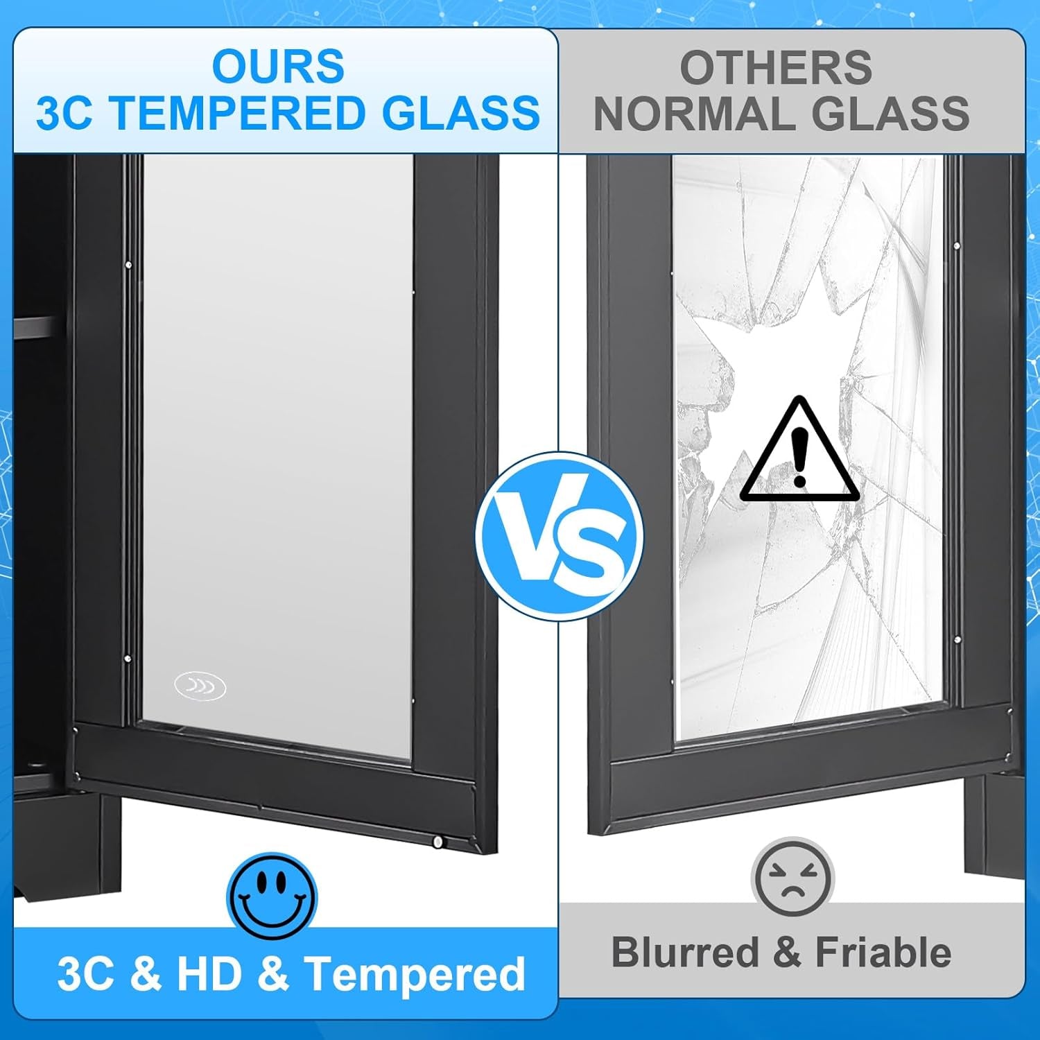 Glass Display Cabinet with Lock, Metal Curio Cabinet with Tempered Glass Doors & Adjustable Shelves, Heavy-Duty China Cabinets for Living Room, School, Commercial, Black, Assembly Required