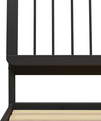 Clemente Mid-Century Modern Spindle Headboard King Bedframe, King Size, Black