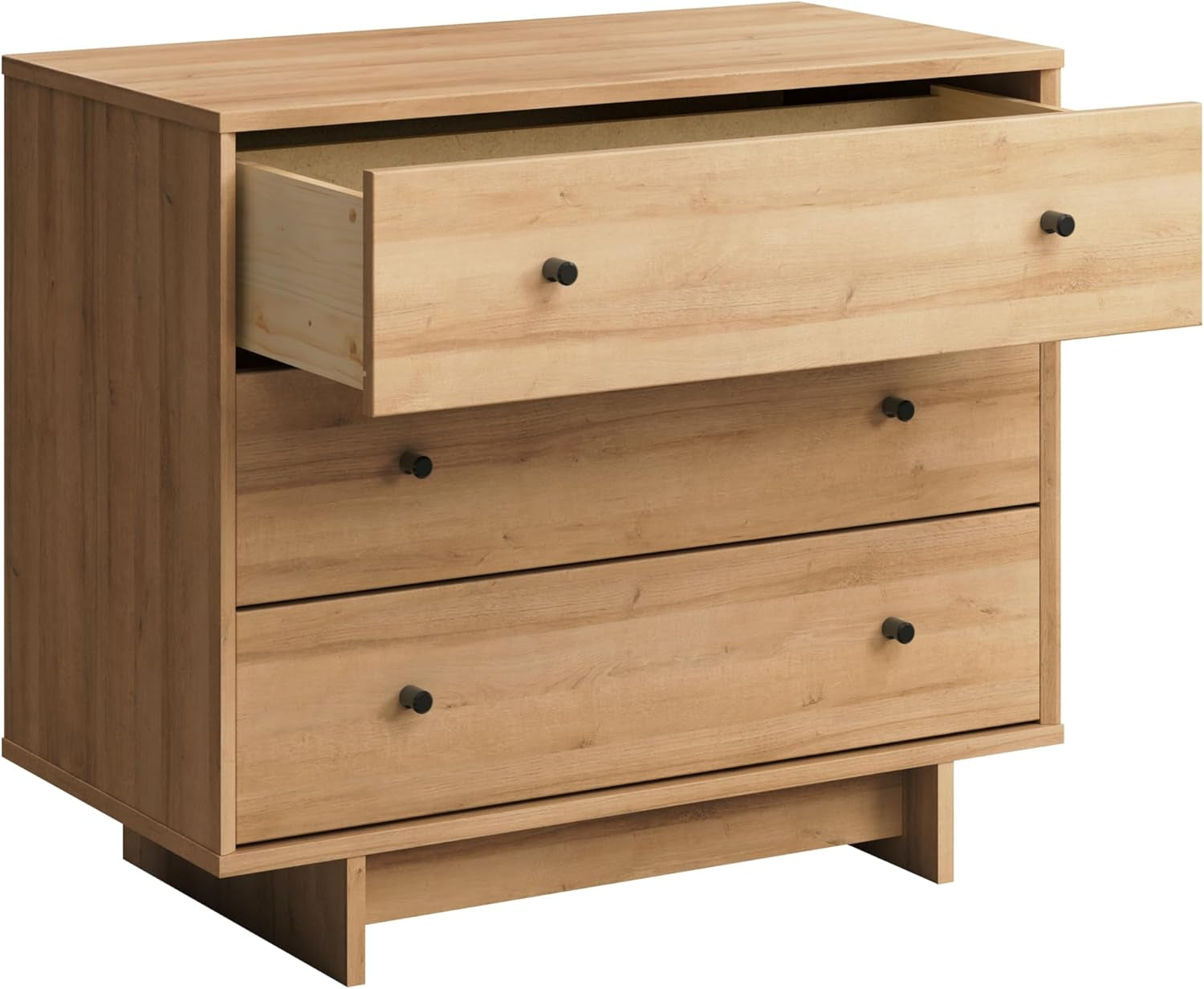 Finnley 3-Drawer Nightstand in Natural Oak, Extra-Wide Bedside Table with Storage, Modern End Table for Home, Bedroom, 16" D X 31" W X 26.75" H