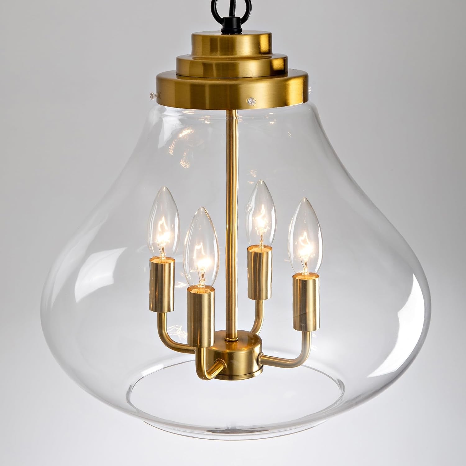 Glass Pendant Light Kitchen Island, 14" Modern Black Industrial Hanging Light Fixture Modern Black Pendant Lighting with Glass Shade for Dining Room Kitchen Island Foyer Hallway Entryway