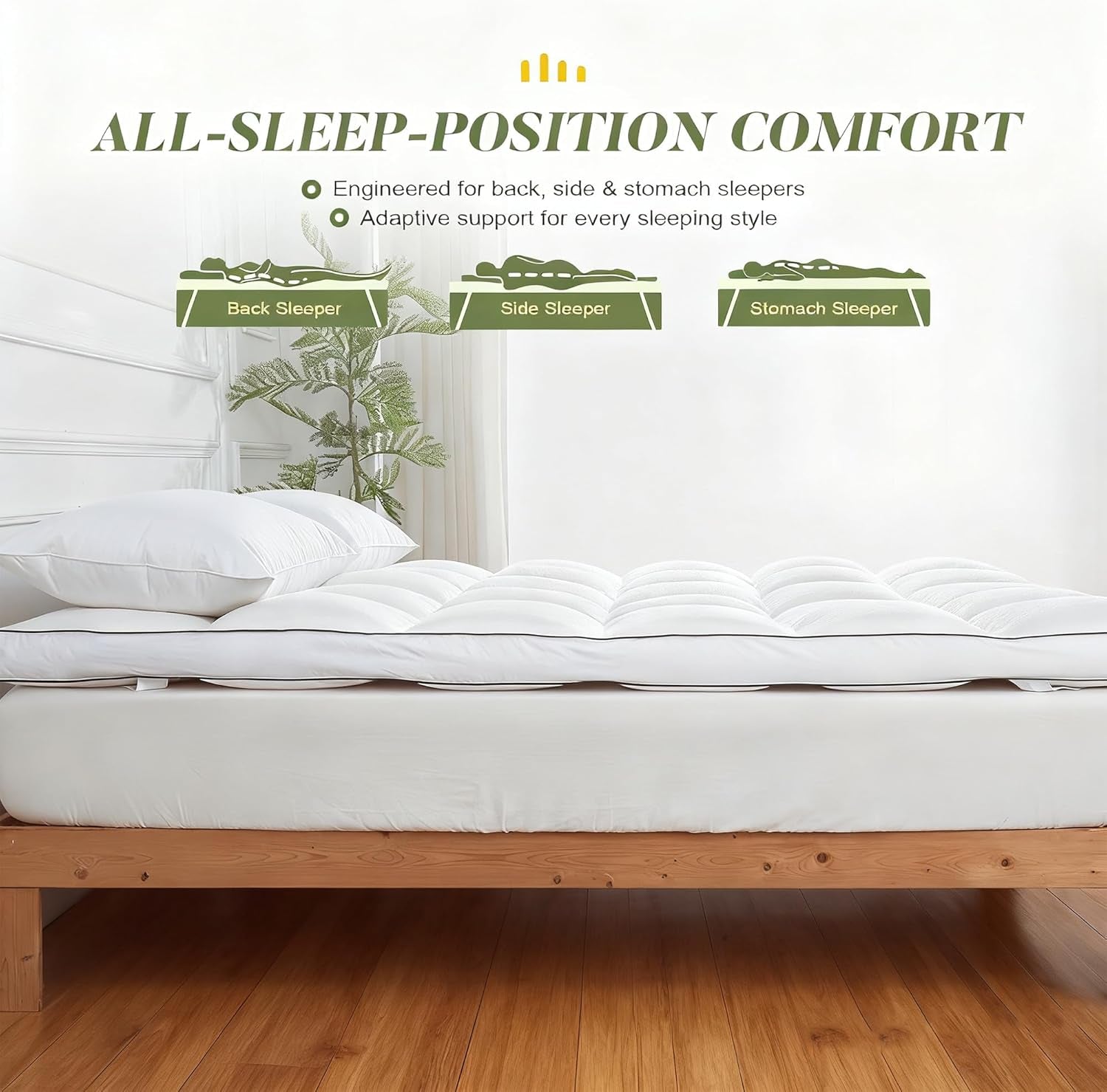 3 Inch Memory Foam Mattress Topper Queen Size, Extra Soft Pillow Top Mattress Topper, Fluffy Shredded Memory Foam Filled, Breathable Mattress for Back Pain Relief, 60X80 In.