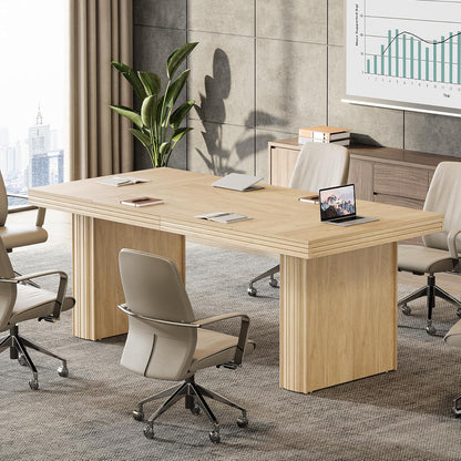 63" Executive Desk, Large Office Computer Desk with Heavy-Duty Legs and Thickened Desktop, Elegant Writing Workstation Study Table Conference Table for Office, Black
