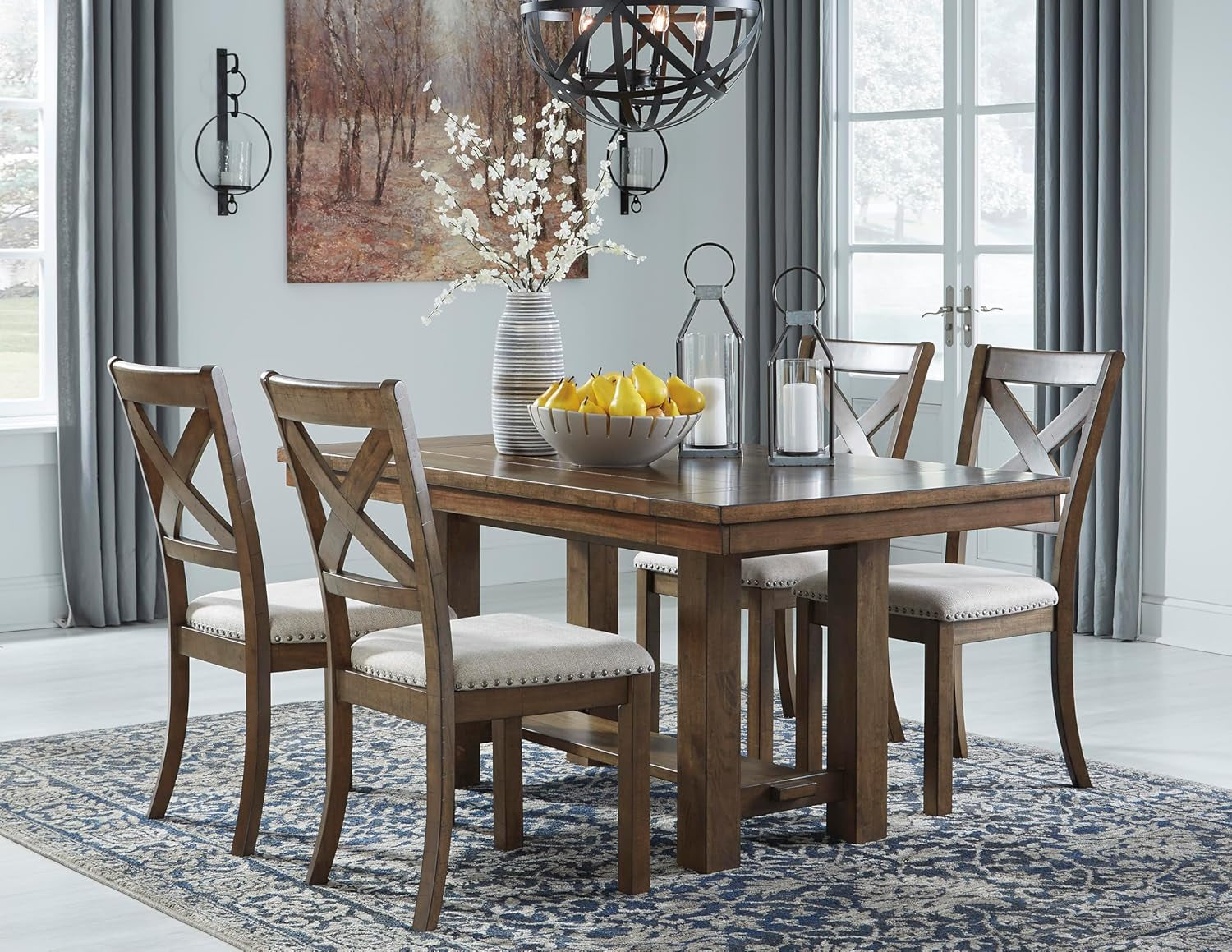 Moriville Modern Farmhouse 19" Upholstered Dining Room Chair, 2 Count, Brown