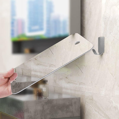 Deluxe Large Fogless Shower Mirror, Fogless Shaving Mirror(7.48 in X 11 In), Anit-Fog Shaving Mirror with Hook, Fog Free Wall Hanging Makeup Mirror, anti Fog Shatterproof Mirror in Bathroom