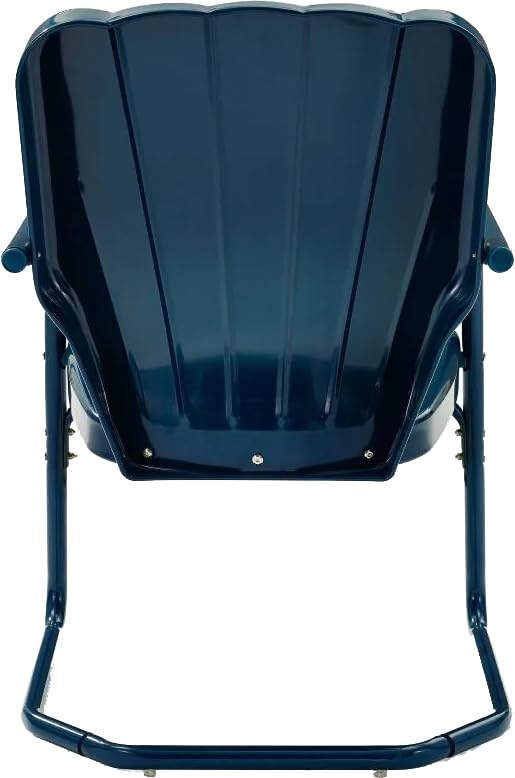 Ridgeland 2-Piece Outdoor Chair Set, Retro Metal Patio Chairs for Dining, Porch, Deck, Navy