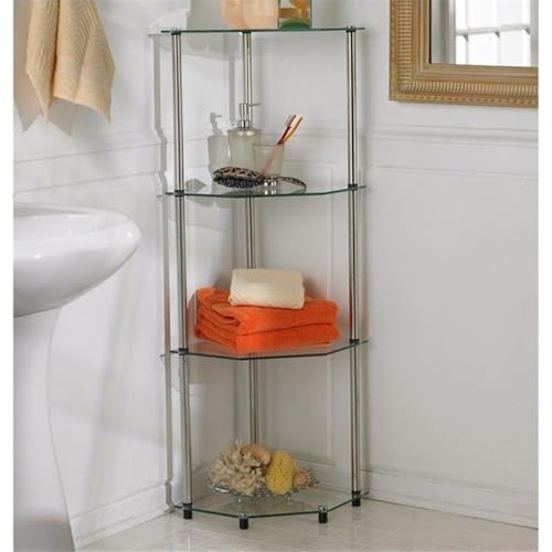 Designs2Go Classic Glass 4 Tier Corner Shelf