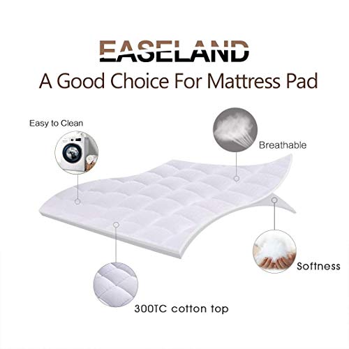 Queen Size Mattress Pad Cotton Pillow Top Mattress Topper White, view 3