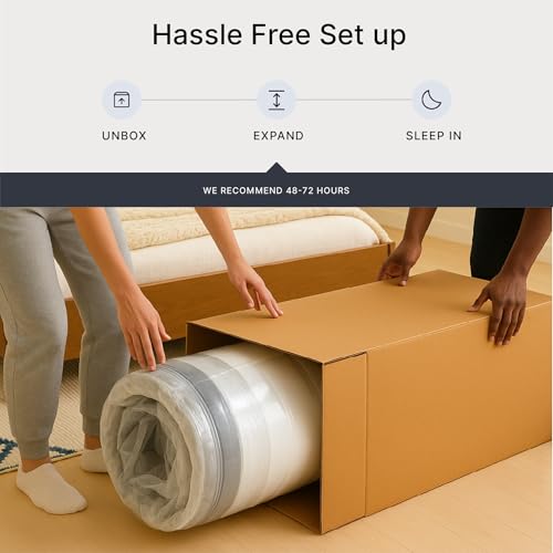 Signature Design by Ashley Queen Size Chime 10 Inch Medium Firm Hybrid Mattress with Cooling Gel Memory Foam for Pressure Relief, Fiberglass-Free, Mattress In A Box