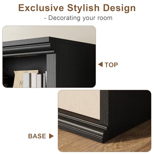 Bookcase and Bookshelves, 28" W Tall Bookshelf with Elegant Design, 6 Tiers Spacious Book Storage, Freestanding Book Organizer, Display Library Shelf for Home Office, Living Room & Study Room