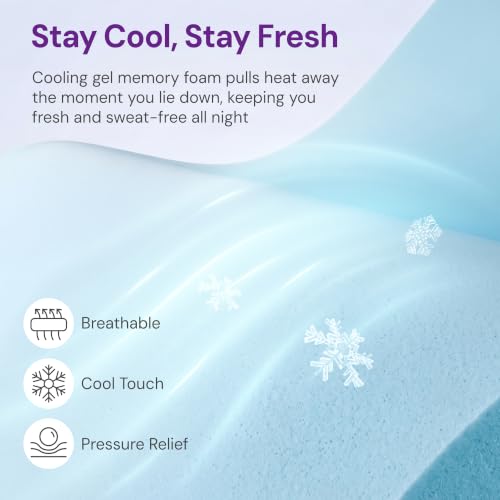 Queen 10 Inch Cooling Gel Memory Foam Mattress, Medium Feel, view 3