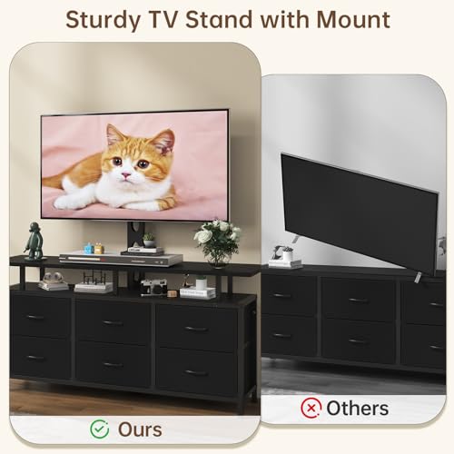 Black TV Stand with Mount for 32/45/55/60/65/75 inch TVs, view 6
