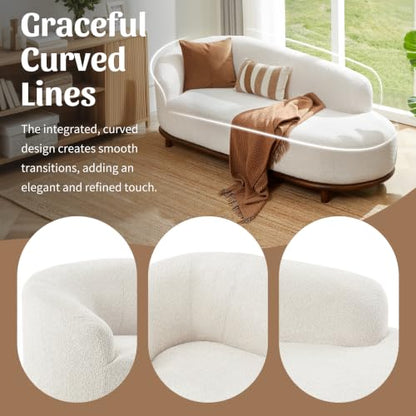 Boucle Oversized Chaise Lounge Left-Facing Sofa 83" (White), view 7