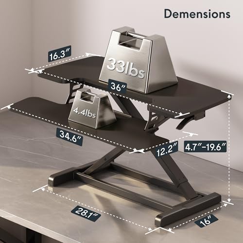 FLEXISPOT Standing Desk Converter 36" Desk Riser, view 4