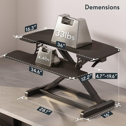 FLEXISPOT Standing Desk Converter 36" Desk Riser, view 4