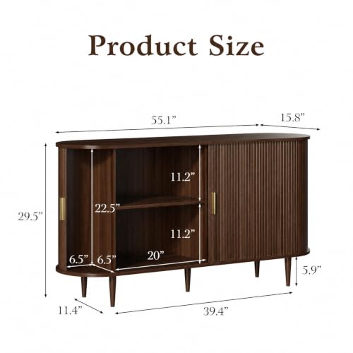 Sideboard Buffet Cabinet with Storage, view 3