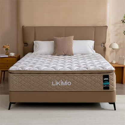 Queen Size Mattress Medium Firm, USA Made, 12 Inch Hybrid Mattress in a Box, Gel Memory Foam, Fiberglass Free, Individual Pocket Springs for Pressure Relief, CertiPUR-US Certified
