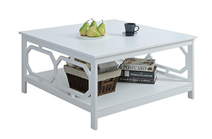 Omega Square 36" Coffee Table, White