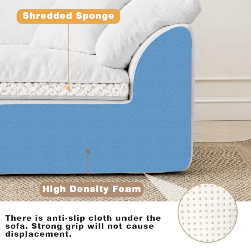 110" Boneless Cloud Couch Sectional for Living Room, view 7
