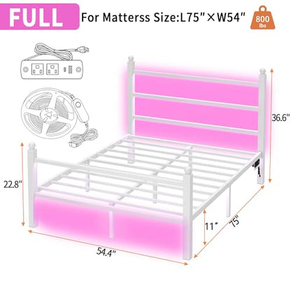 Full Size Bed Frame with Headboard and Footboard, view 3