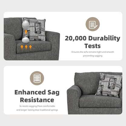 Signature Design by Ashley Gardiner Modern Upholstered Oversized Chair with 1 Throw Pillow, Gray