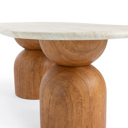 Long Dining Table in Brown,Travertine Ash Wood, view 6