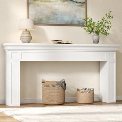 63" Long Console Tables for Entryway, Modern Rectangular Sofa Table Behind the Couch, Narrow Long Entry Accent Table for Living Room, Entrance, Hallway, Foyer (White)