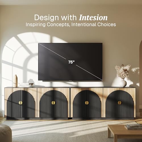 65 Inch Fluted Buffet Cabinet with Storage, view 4