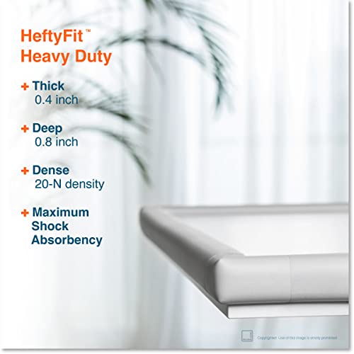 HeftyFit Corner Protector for Baby (4 Large Corners), Heavy-Duty Soft Rubber Foam Furniture Corner Bumper Guards, 3M Adhesive Pre-Taped, Oyster White (Off White)