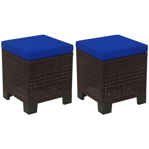 2 Pieces Outdoor Patio Ottomans, view 2