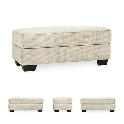 Signature Design by Ashley Monaghan 44" Rectangular Ottoman, No Assembly Required, Upholstered Chenille Fabric Footrest, Casual Living Room Coffee Table Accent, Sandstone Beige