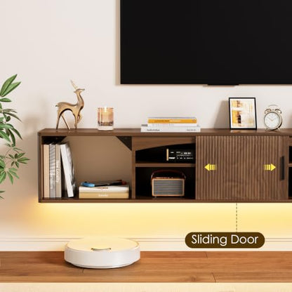 Floating TV Stand Entertainment Center - 63 Inch Floating TV Console Shelf, view 6