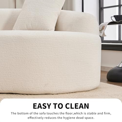 Curved Chenille Modular Sectional Couches with Pillows, 4 Seater Oversized Upholstered Luxury Plush Cloud Sofa for Living Room Apartment, Full Compression Sponge