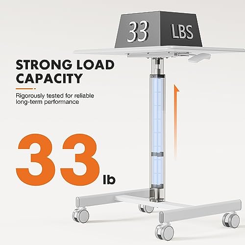 Mobile Rolling Desk, Small Standing Desk with Wheels, view 7