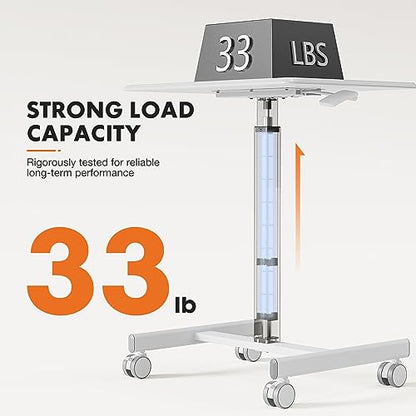 Mobile Rolling Desk, Small Standing Desk with Wheels, view 7